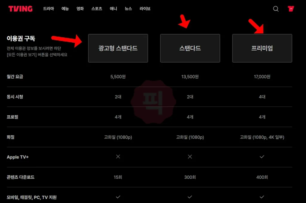 티빙 회원 가입부터 이용권 구독까지 한 번에 끝내기