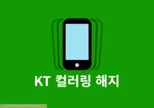 KT 컬러링 해지 하기, 간단하게 없애는 방법