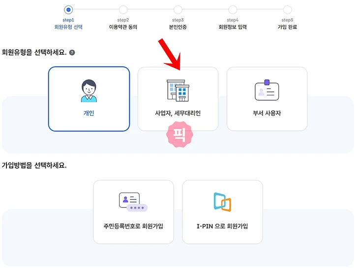 홈택스 회원가입 방법, 개인 및 사업자 준비물 정리