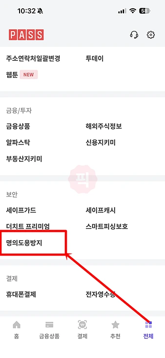 PASS 명의도용방지 가입 방법, 조회 및 제한 설정 정리