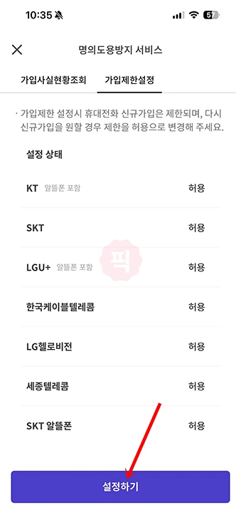 PASS 명의도용방지 가입 방법, 조회 및 제한 설정 정리