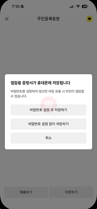 카카오톡 주민등록등본 발급하는 방법 인쇄와 PDF 저장까지 한 번에