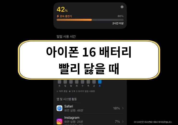 아이폰 16 배터리 빨리 닳을 때 확인할 점, 교체 시기와 비용 정리