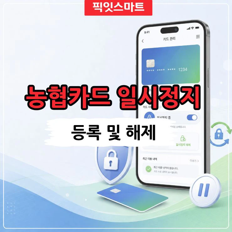 농협카드 일시정지 등록 및 해제 방법, 카드 사용 잠시 막는 법