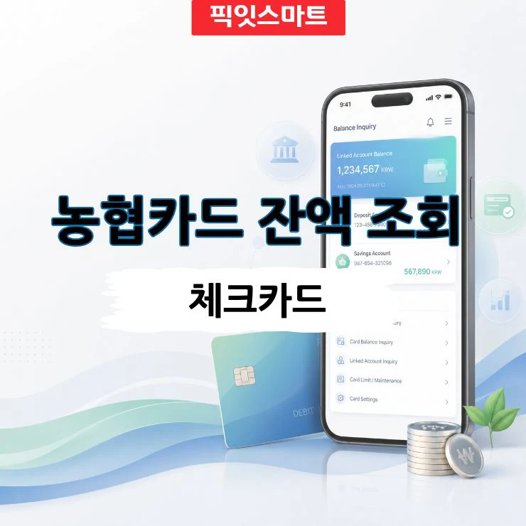농협카드 잔액 조회 방법, 체크카드 연결계좌 잔액 확인하기