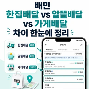 배민 한집배달 vs 알뜰배달 vs 가게배달 차이 한눈에 정리