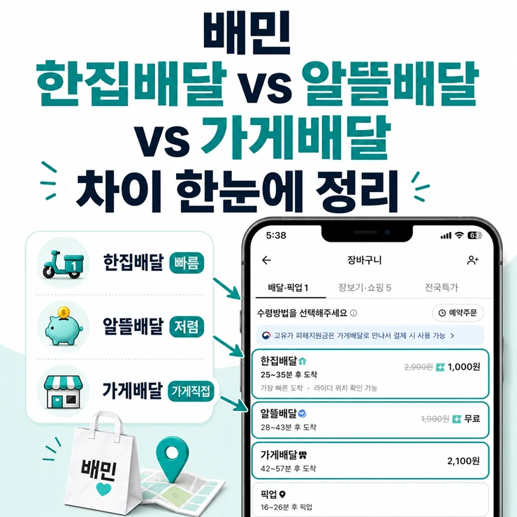 배민 한집배달 vs 알뜰배달 vs 가게배달 차이 한눈에 정리