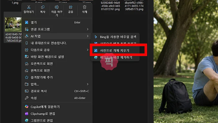 윈도우에서 사진 사람 지우는법, 기본 사진 앱으로 개체 제거하기